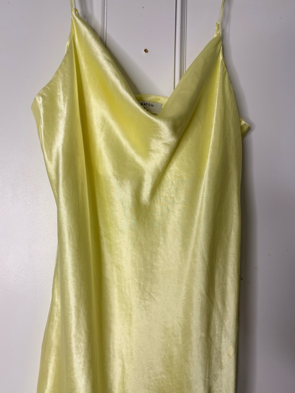 BABATON Light yellow Satin-like Slip Dress – Lightweight Bias-Cut Slip - Picture 2 of 10